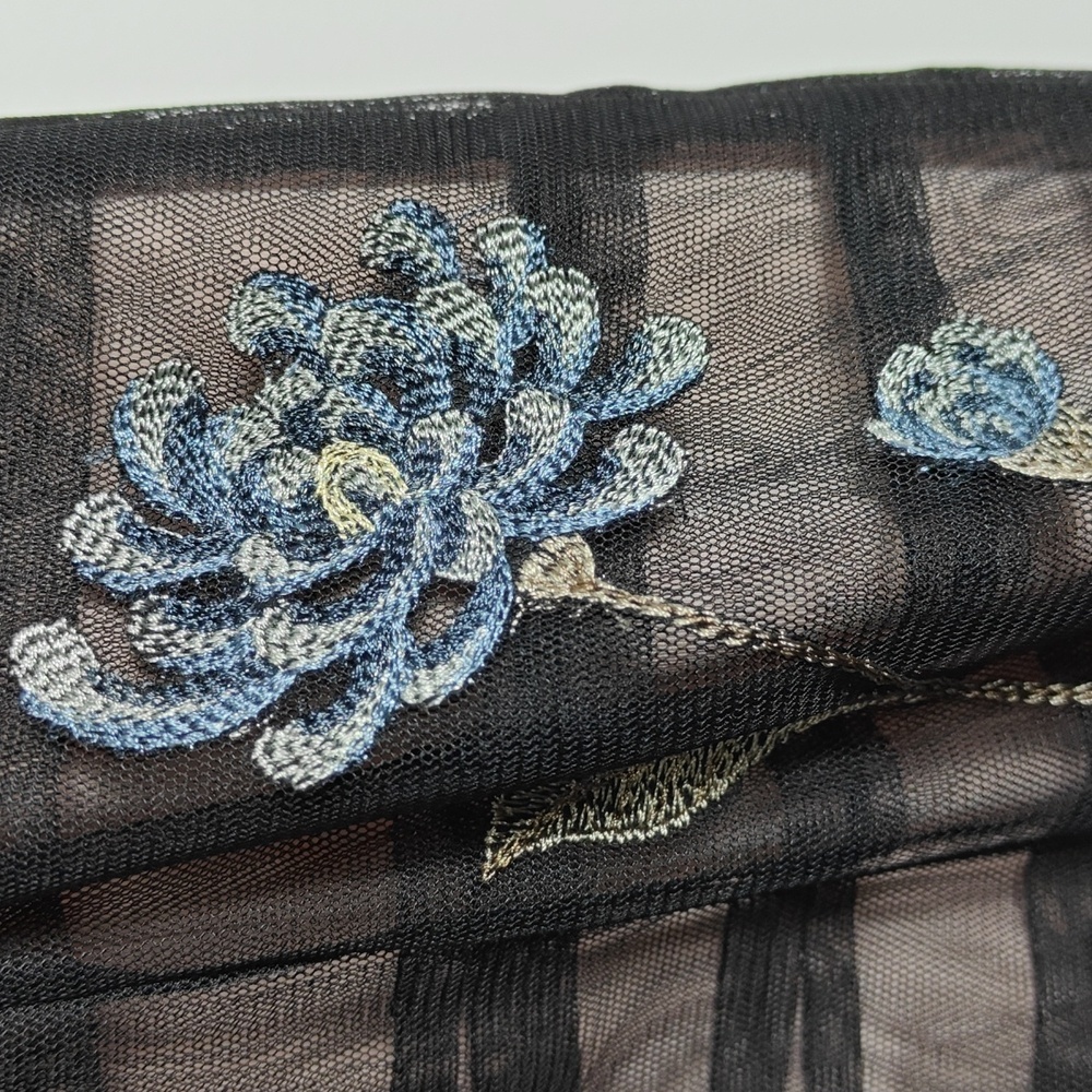 BCBGMAXAZRIA Elegant Floral Embroidered With Mesh Overlay Dress Size 8 - Picture 14 of 16